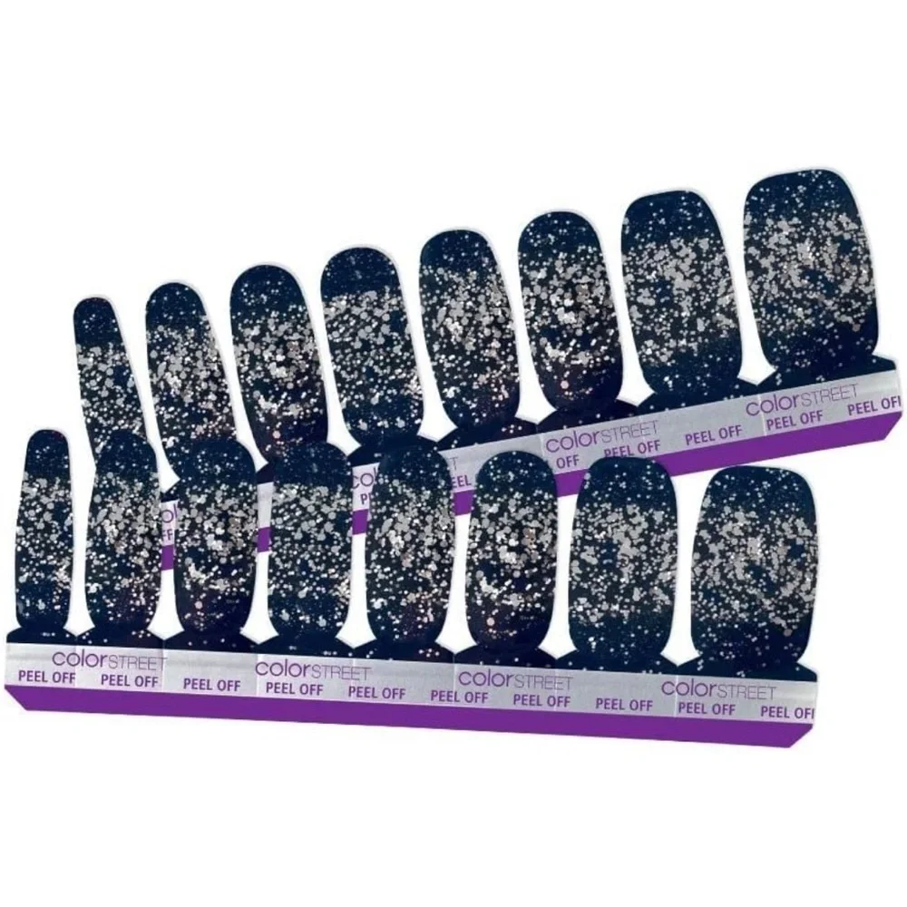 *Retired* Color Street: Lisbon Nights | Navy Blue Silver Glitter Sparkle Winter - Picture 11 of 11